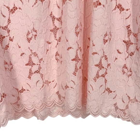 Free People Olivia Balloon Sleeve Floral Lace Blouse Top Pink‎ Boho Festival XS - Picture 9 of 16